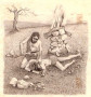 Cain and Abel (1977), pencil on paper