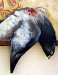 Peace Now (1977)
Oil on canvas, wood, sand
80 x 44 cm
Detail